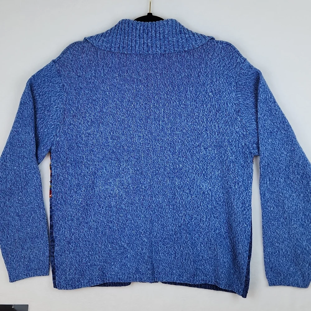 Vintage Erika Women's Zippered Knit Sweater Cardigan Blue Size Medium NWT - Picture 9 of 11